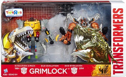 Hasbro Transformers Age of Extinction AOE Grimlock Evolution Figure 2-PACK